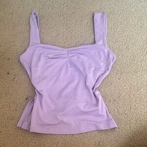 SHEIN Purple Fitted Ruched Tank Top